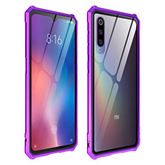 Silicone Transparent Mirror Frame Case Cover for Xiaomi Mi A3 Lite Purple