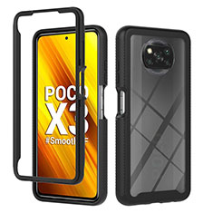 Silicone Transparent Mirror Frame Case Cover for Xiaomi Poco X3 NFC Black