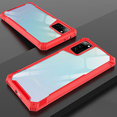 Silicone Transparent Mirror Frame Case Cover H01 for Huawei Honor V30 5G Red