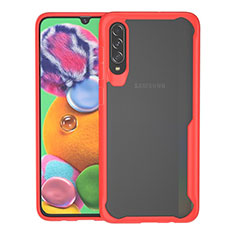 Silicone Transparent Mirror Frame Case Cover H01 for Samsung Galaxy A70 Red