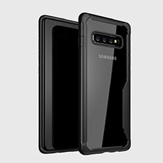 Silicone Transparent Mirror Frame Case Cover H01 for Samsung Galaxy S10 5G Black