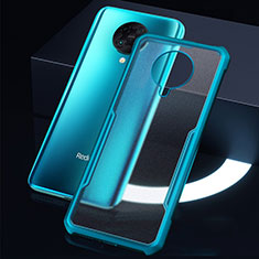 Silicone Transparent Mirror Frame Case Cover H01 for Xiaomi Redmi K30 Pro Zoom Cyan