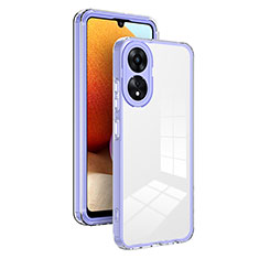 Silicone Transparent Mirror Frame Case Cover H01P for Oppo A78 5G Purple