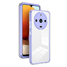 Silicone Transparent Mirror Frame Case Cover H01P for Realme 11 Pro 5G Purple