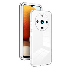 Silicone Transparent Mirror Frame Case Cover H01P for Realme 11 Pro 5G White