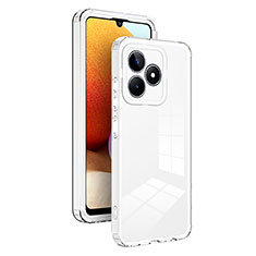 Silicone Transparent Mirror Frame Case Cover H01P for Realme C51 White