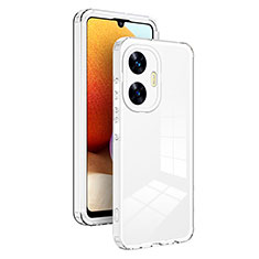 Silicone Transparent Mirror Frame Case Cover H01P for Realme C55 White