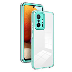 Silicone Transparent Mirror Frame Case Cover H01P for Xiaomi Mi 11T Pro 5G Green