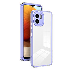 Silicone Transparent Mirror Frame Case Cover H01P for Xiaomi Poco C51 Purple