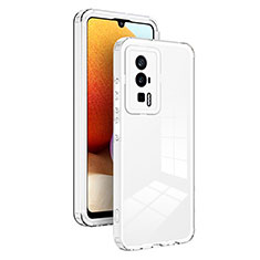 Silicone Transparent Mirror Frame Case Cover H01P for Xiaomi Poco F5 Pro 5G White