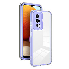 Silicone Transparent Mirror Frame Case Cover H01P for Xiaomi Redmi K60 Pro 5G Purple