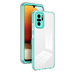 Silicone Transparent Mirror Frame Case Cover H01P for Xiaomi Redmi Note 10 4G Green