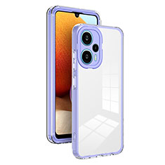 Silicone Transparent Mirror Frame Case Cover H01P for Xiaomi Redmi Note 12 Turbo 5G Purple