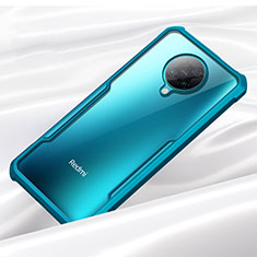 Silicone Transparent Mirror Frame Case Cover H02 for Xiaomi Redmi K30 Pro Zoom Cyan
