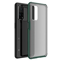 Silicone Transparent Mirror Frame Case Cover M01 for Xiaomi Mi 10T Pro 5G Green