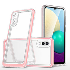 Silicone Transparent Mirror Frame Case Cover MQ1 for Samsung Galaxy A02 Rose Gold