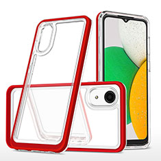 Silicone Transparent Mirror Frame Case Cover MQ1 for Samsung Galaxy A03 Core Red