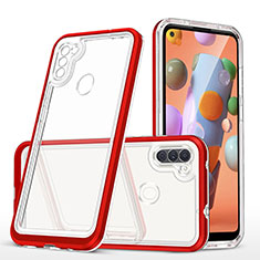 Silicone Transparent Mirror Frame Case Cover MQ1 for Samsung Galaxy A11 Red