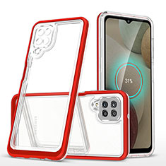 Silicone Transparent Mirror Frame Case Cover MQ1 for Samsung Galaxy A12 Nacho Red