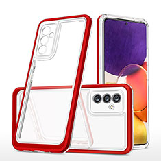 Silicone Transparent Mirror Frame Case Cover MQ1 for Samsung Galaxy A24 4G Red