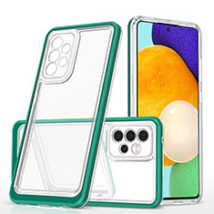 Silicone Transparent Mirror Frame Case Cover MQ1 for Samsung Galaxy A52 4G Green