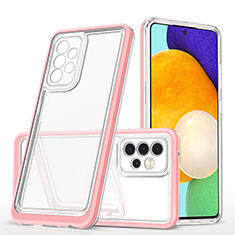 Silicone Transparent Mirror Frame Case Cover MQ1 for Samsung Galaxy A52 5G Rose Gold