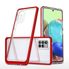 Silicone Transparent Mirror Frame Case Cover MQ1 for Samsung Galaxy A71 5G Red