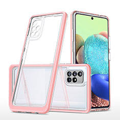 Silicone Transparent Mirror Frame Case Cover MQ1 for Samsung Galaxy A71 5G Rose Gold