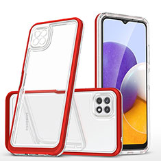 Silicone Transparent Mirror Frame Case Cover MQ1 for Samsung Galaxy F42 5G Red