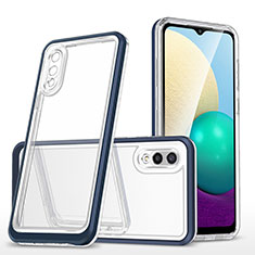 Silicone Transparent Mirror Frame Case Cover MQ1 for Samsung Galaxy M02 Blue