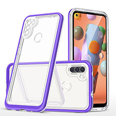 Silicone Transparent Mirror Frame Case Cover MQ1 for Samsung Galaxy M11 Purple