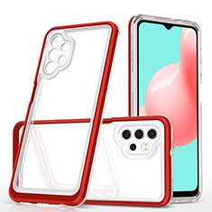 Silicone Transparent Mirror Frame Case Cover MQ1 for Samsung Galaxy M32 5G Red