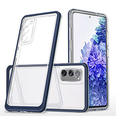 Silicone Transparent Mirror Frame Case Cover MQ1 for Samsung Galaxy S20 FE 4G Blue