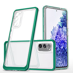 Silicone Transparent Mirror Frame Case Cover MQ1 for Samsung Galaxy S20 FE 4G Green