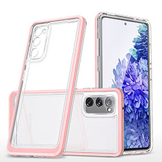 Silicone Transparent Mirror Frame Case Cover MQ1 for Samsung Galaxy S20 FE 4G Rose Gold