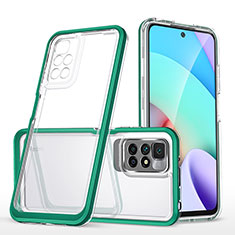 Silicone Transparent Mirror Frame Case Cover MQ1 for Xiaomi Redmi Note 11 4G (2021) Green