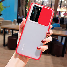 Silicone Transparent Mirror Frame Case Cover N05 for Huawei P40 Pro Red