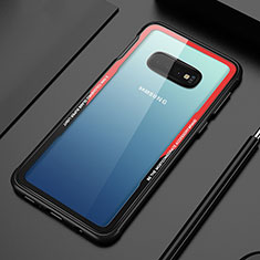 Silicone Transparent Mirror Frame Case Cover T01 for Samsung Galaxy S10 5G Red