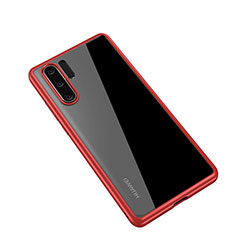 Silicone Transparent Mirror Frame Case Cover Z01 for Huawei P30 Pro New Edition Red