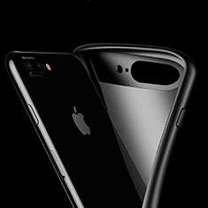 Silicone Transparent Mirror Frame Case for Apple iPhone 7 Plus Black