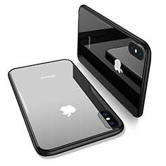 Silicone Transparent Mirror Frame Cover for Apple iPhone X Black