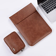 Sleeve Velvet Bag Leather Case Pocket for Apple MacBook Air 13 inch Brown
