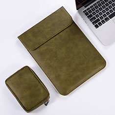 Sleeve Velvet Bag Leather Case Pocket for Apple MacBook Air 13 inch Green