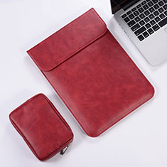 Sleeve Velvet Bag Leather Case Pocket for Apple MacBook Pro 15 inch Red