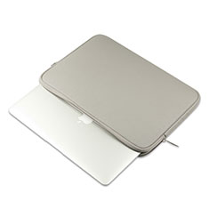Sleeve Velvet Bag Leather Case Pocket L16 for Apple MacBook Pro 15 inch Gray