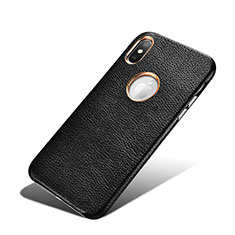 Soft Luxury Leather Snap On Case C01 for Apple iPhone Xs Black