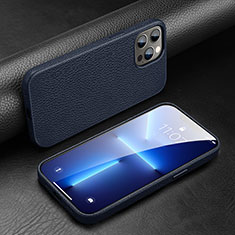 Soft Luxury Leather Snap On Case Cover A03 for Apple iPhone 13 Pro Blue