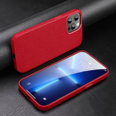 Soft Luxury Leather Snap On Case Cover A03 for Apple iPhone 13 Pro Red