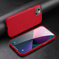 Soft Luxury Leather Snap On Case Cover A03 for Apple iPhone 13 Red