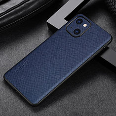 Soft Luxury Leather Snap On Case Cover A04 for Apple iPhone 14 Plus Blue